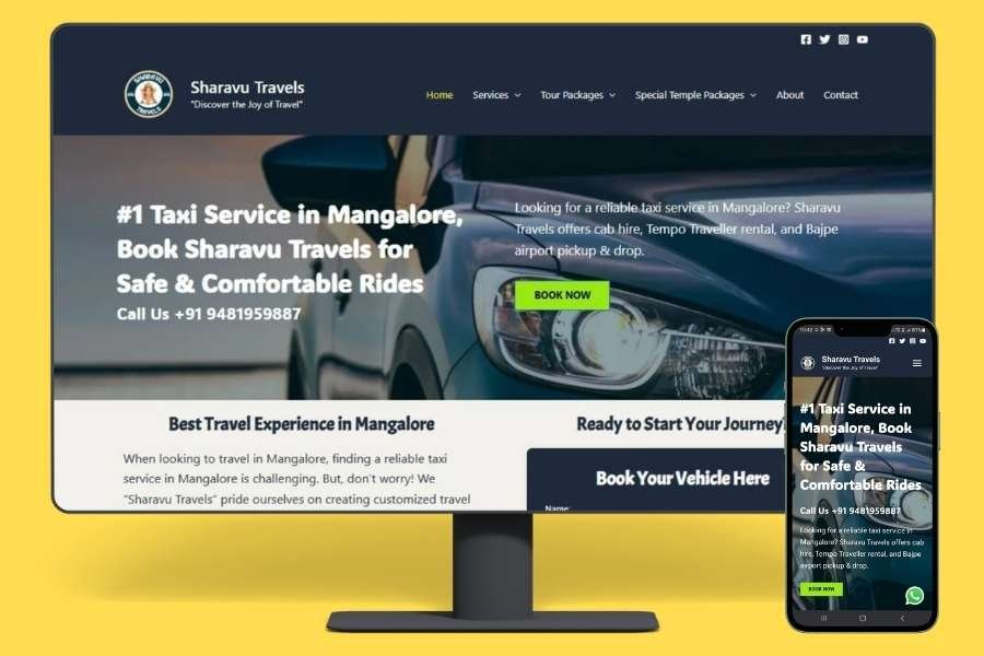Tour and Taxi Booking Website created by Kaushik Venkatesh