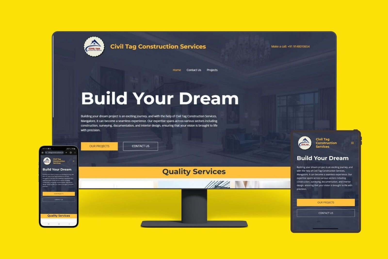 Civil Engineering, Construction & Contracting Website created by Kaushik Venkatesh