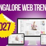 Website Design Trends in Bangalore for 2027 shown on mobile and desktop screens.